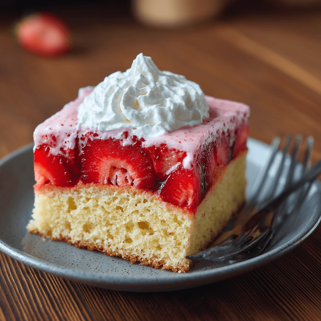Szybki biszkopt z truskawkami i galaretką – przepis, który zawsze wychodzi! 🍰🍓